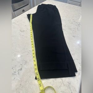 Eileen Fisher black crepe cropped stair step hem pants size XL